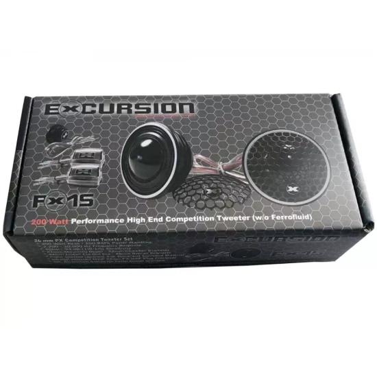 Excursion PX-1S  2 samochodowe głośniki wysokotonowe (tweetery) SQ, jedwabne kopułki 26mm - 4ohm, 100/200W, 94dB, 2.2-30kHz, zwrotnice HP, głębokość 2